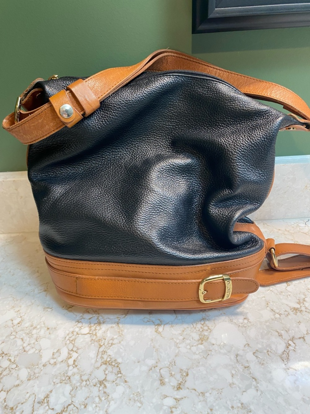 Valentina Caramel Leather Crossbody with Gold Hardware